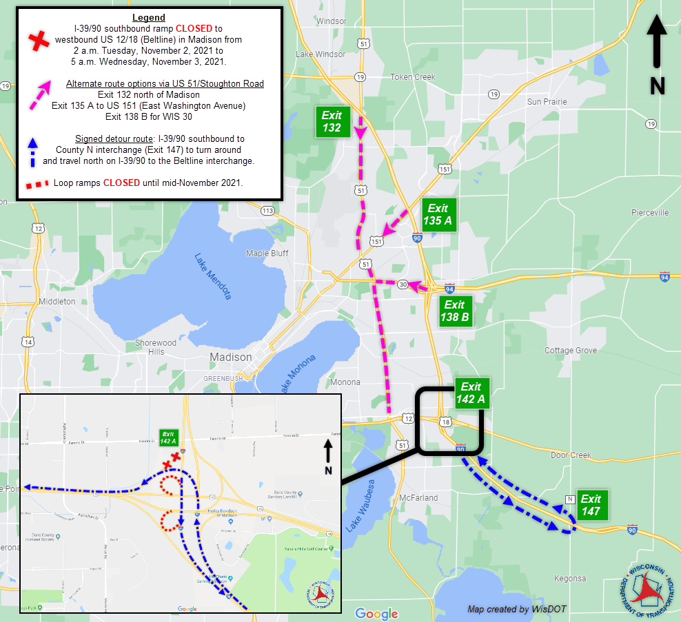Madison, WI: Major Closure of I-39/90 Scheduled