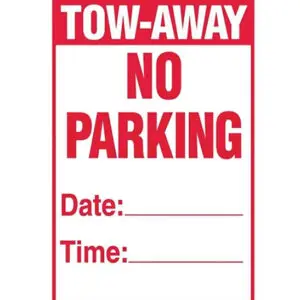 Temporary Tow-Away No Parking Signs - WCS Permits